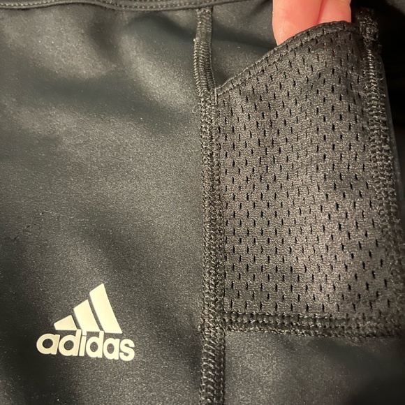 Adidas Aero Ready Capri Size Medium Pockets Drawstring Waist Zipper Mesh - Picture 14 of 15